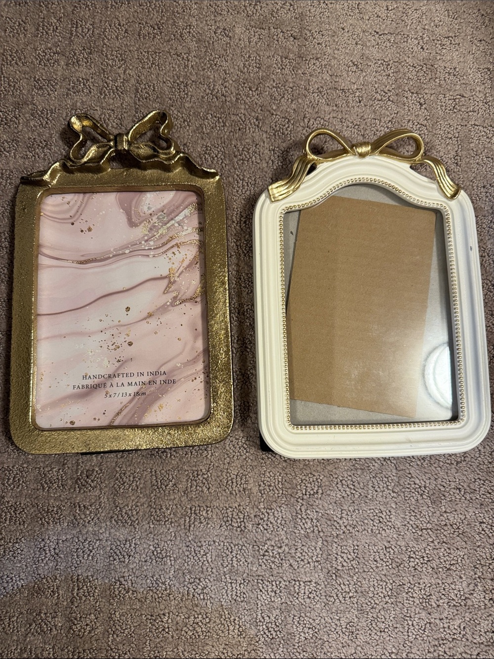 Gold and Cream Bow Accent Picture Frames - Home Accents